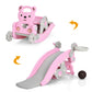 4-in-1 Toddler Slide and Rocking Horse Playset with Basketball Hoop-Pink