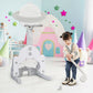 3 in 1 Height Adjustable Kids Basketball Hoop Set with Balls-White