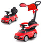 3-in-1 Ride on Push Car Mercedes-Benz Licensed Sliding Car with Canopy-Red
