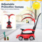 3-in-1 Ride on Push Car Mercedes-Benz Licensed Sliding Car with Canopy-Red