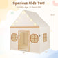 Kids Play Tent Large Playhouse with Door Curtain and Windows Star Lights-Coffee