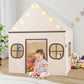 Kids Play Tent Large Playhouse with Door Curtain and Windows Star Lights-Coffee