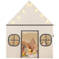 Kids Play Tent Large Playhouse with Door Curtain and Windows Star Lights-Coffee