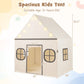 Kids Play Tent Large Playhouse with Door Curtain and Windows Star Lights-Coffee